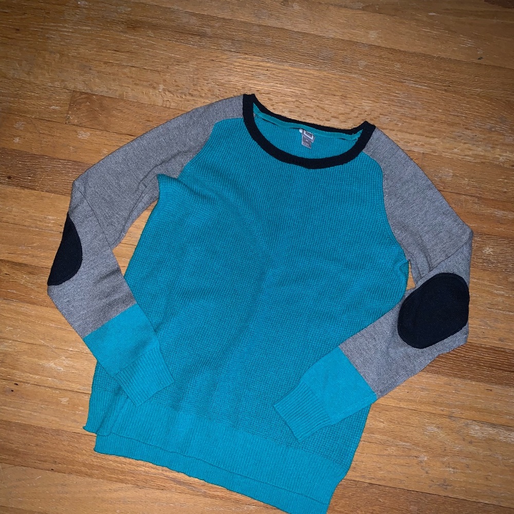 Teal/navy/gray sweater size medium - Picture 2 of 6